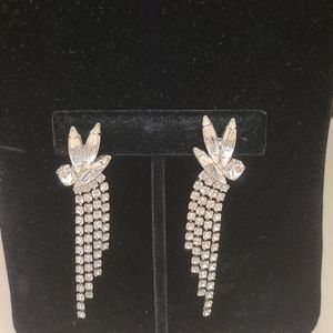 Vintage Rhinestone Clip On Earrings